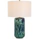 Out Of The Blue 26 inch 150 watt Blue and Green with Antique Brass Table Lamp Portable Light