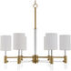 Welkin 6 Light 30 inch Warm Brass and Clear Chandelier Ceiling Light