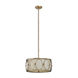 Ovala 3 Light 20 inch Antique Gold Leaf Pendant Ceiling Light