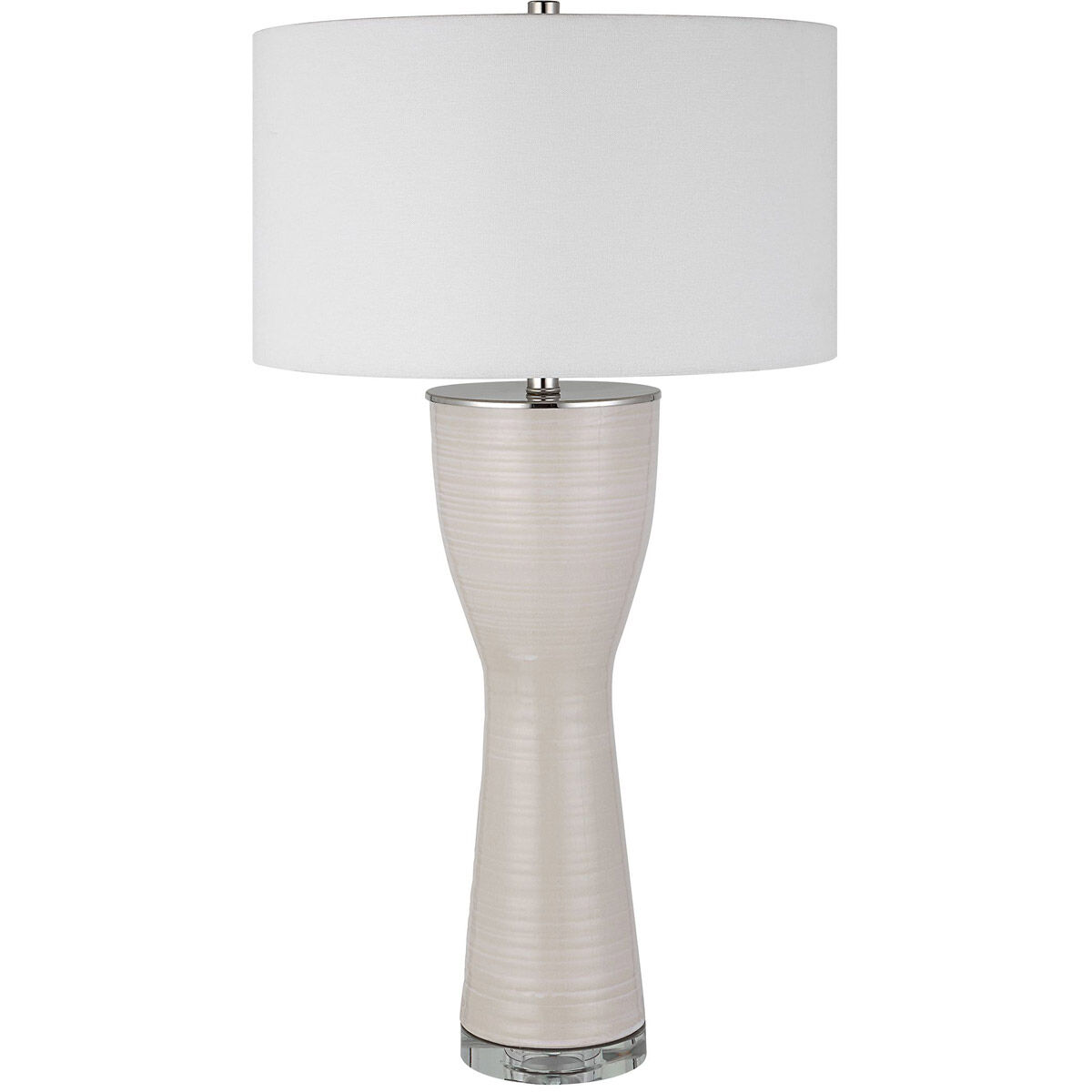 Amphora 33 inch 150.00 watt Off-white Crackle Glaze and Polished Nickel Table Lamp Portable Light
