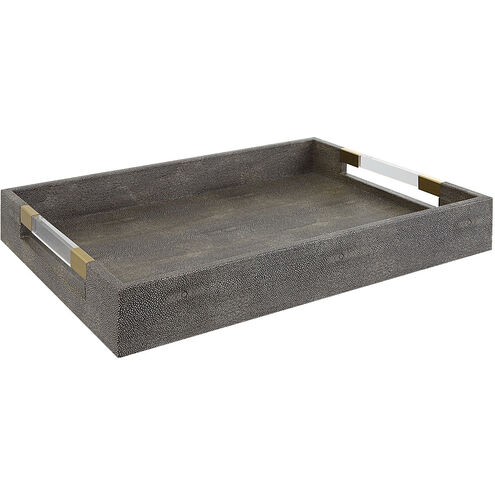 Wessex Gray Shagreen with Clear Acrylic and Aged Gold Tray