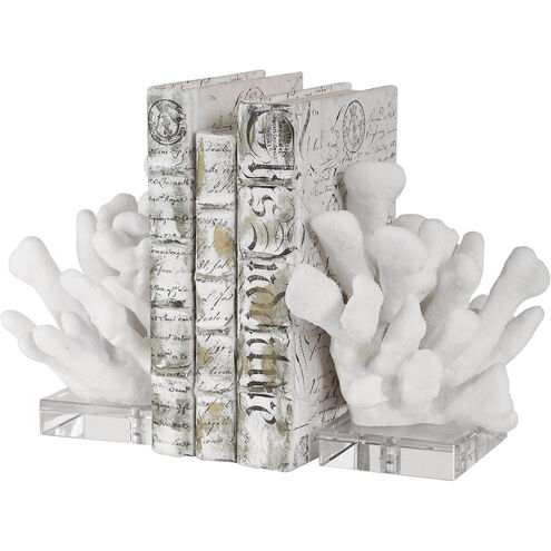 Charbel 6 inch White Bookends, Set of 2