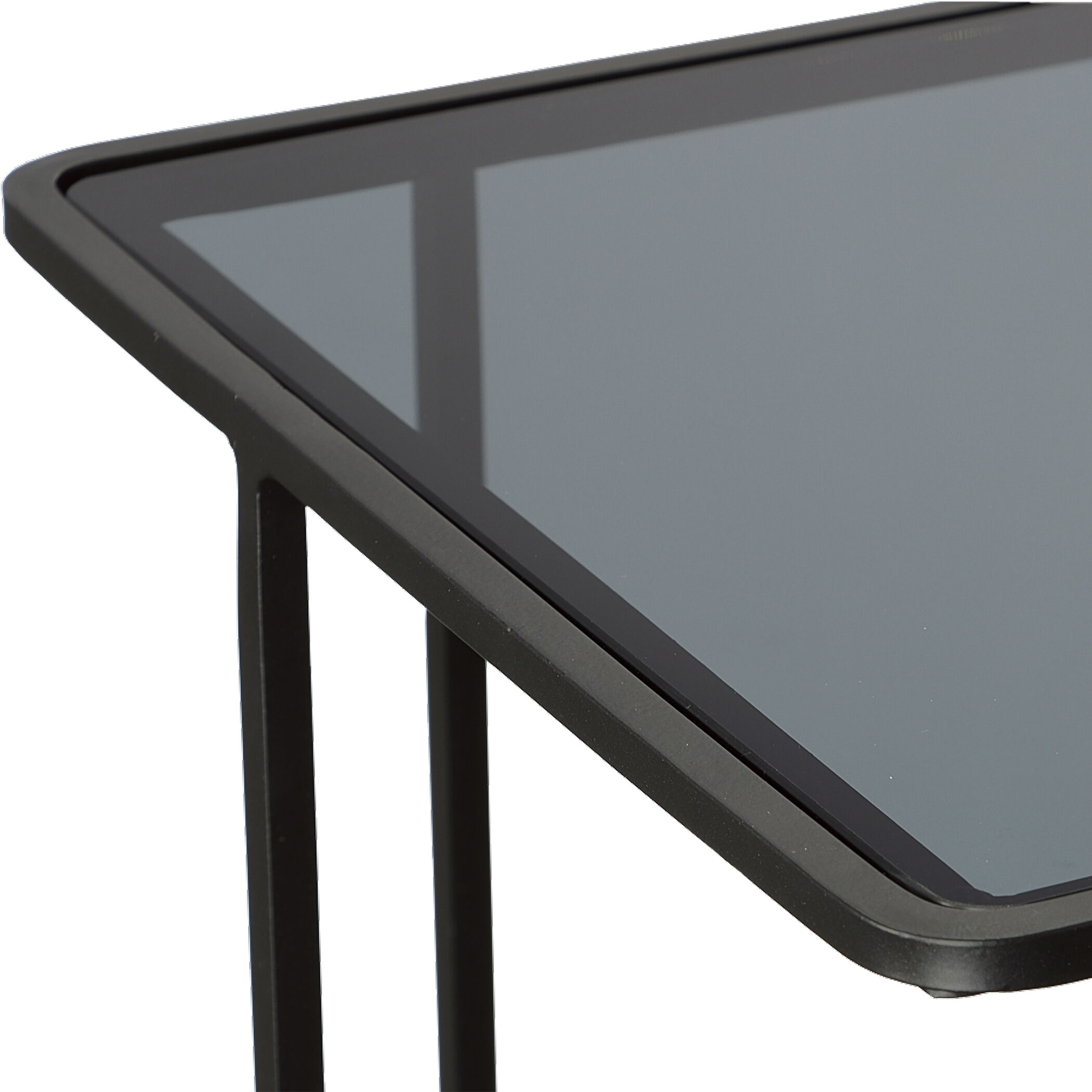 Cadmus 24 X 12.25 inch Brushed Black with Smoked Glass Accent Table