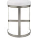 Ivanna 26 inch Brushed Silver and White Fabric Counter Stool