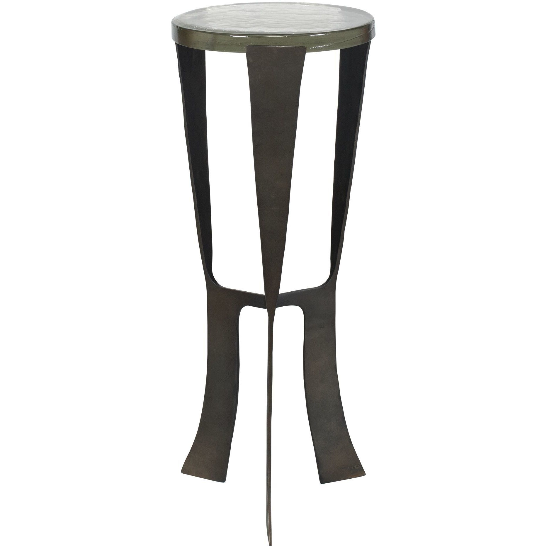 Renaud 24 X 10 inch Glass and Dark Bronze Drink Table