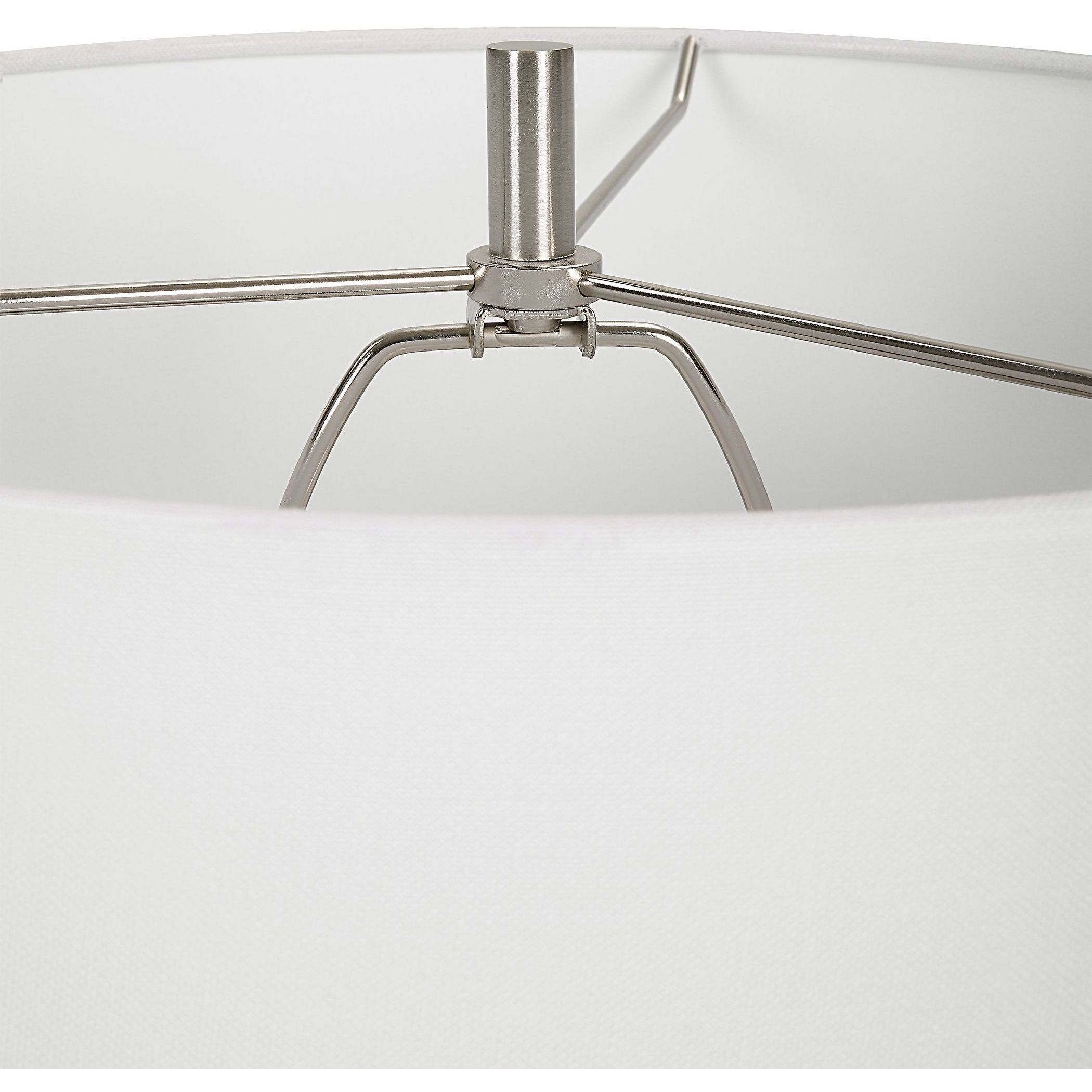 Band Together 28 inch 150 watt Crystal And Bleached Wood with Brushed Nickel Table Lamp Portable Light