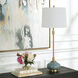 Kaimana 34 inch 150.00 watt Mottled Aged Blue Drip Glaze and Antiqued Brass Buffet Lamp Portable Light