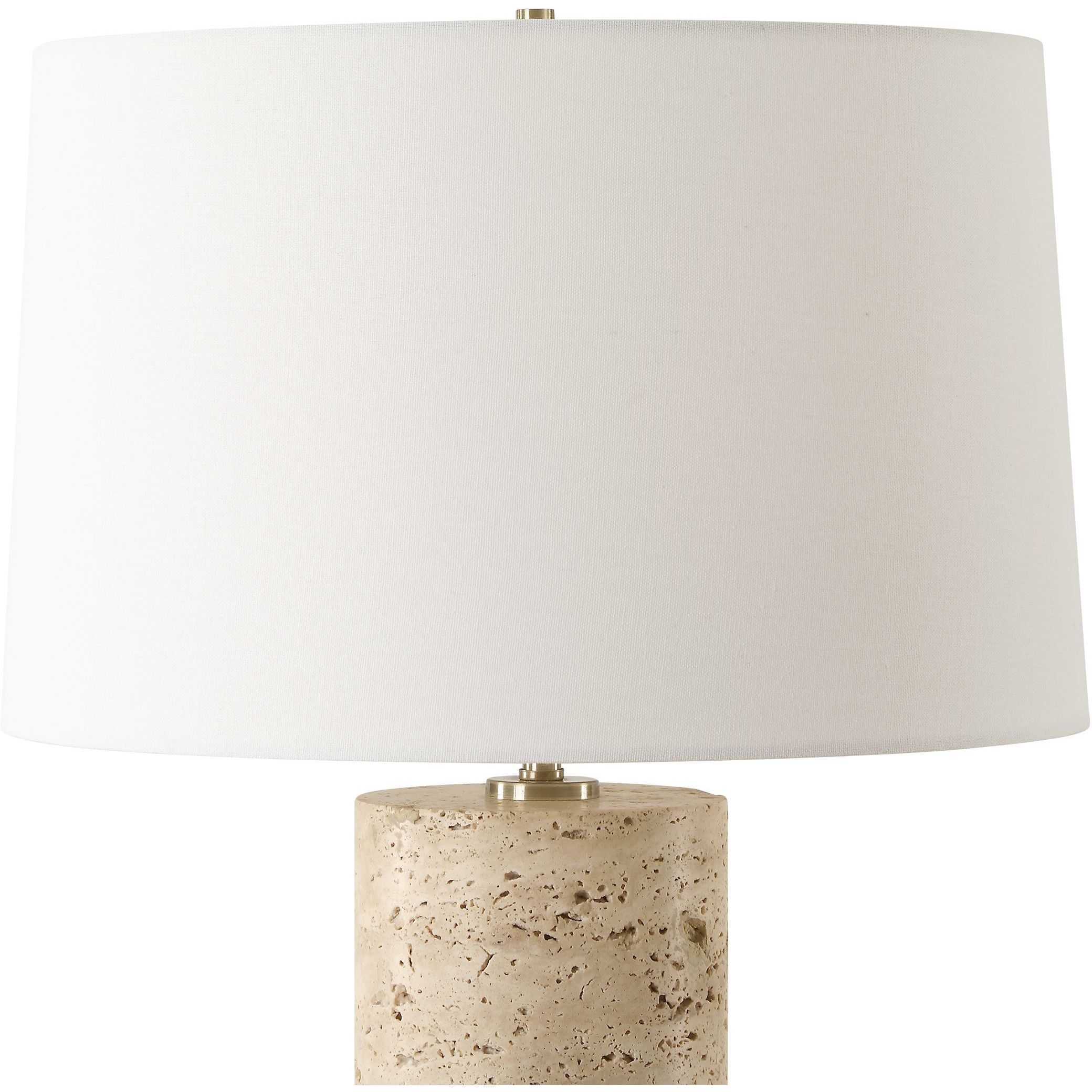 Aubrey 24.5 inch 150.00 watt Travertine and Antique Brass Table Lamp Portable Light