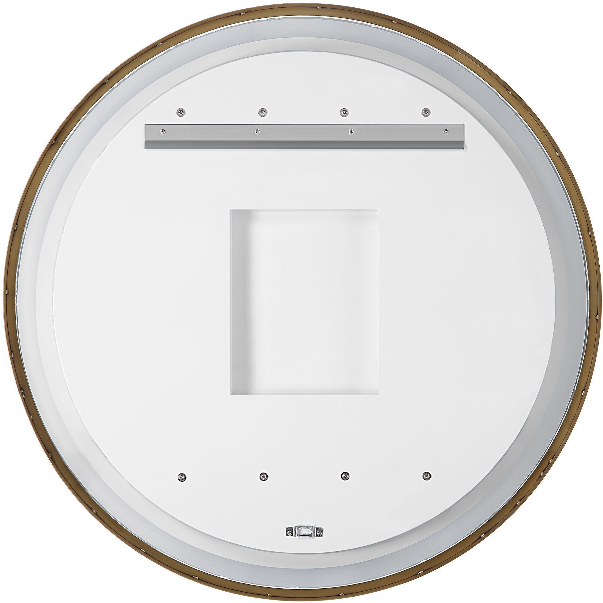 Crofton 32 X 32 inch Plated Brushed Brass LED Lighted Mirror