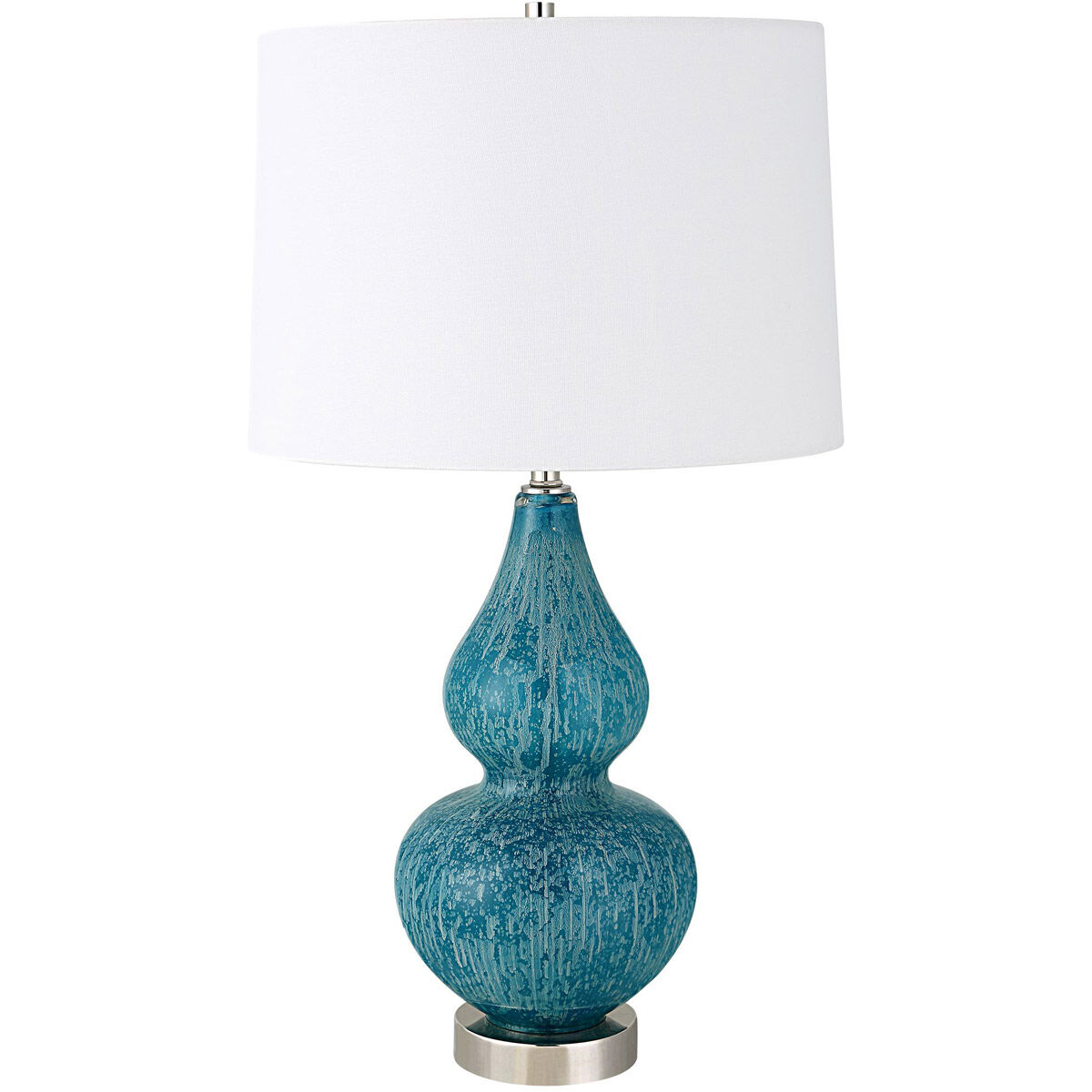 Avalon 27 inch 150.00 watt Light Blue and Turquoise with Polished Nickel Table Lamp Portable Light