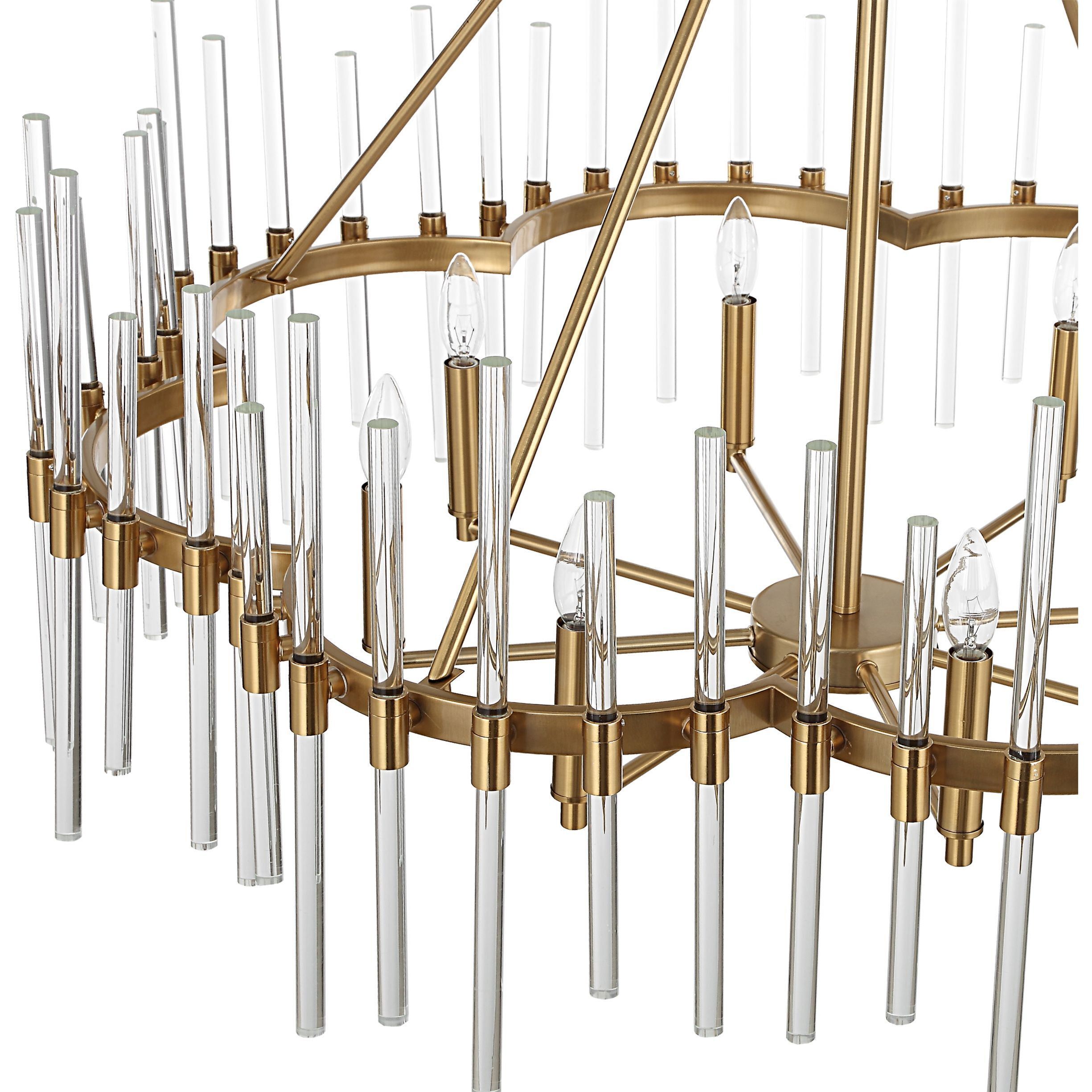 Crystal 8 Light 38.75 inch Warm Brass Chandelier Ceiling Light