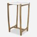 Affinity 22 X 12.5 inch Antique Gold and Natural White Marble Accent Table
