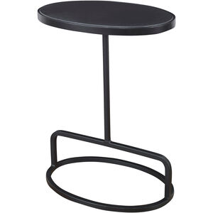 Jessenia 23 X 18 inch Black Marble and Satin Black Accent Table