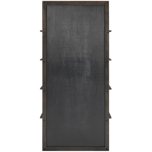 Kai 82 X 40 inch Dark Walnut and Gold Etagere
