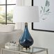 Riviera 28 inch 150.00 watt Sapphire and Dark Navy Blue with Antique Brass Table Lamp Portable Light