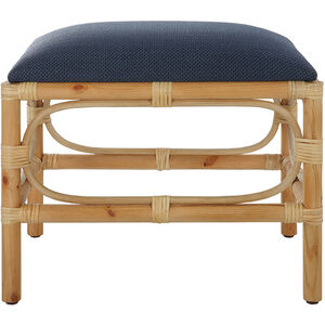 Laguna Navy and Naturally Finished Solid Wood Bench, Small