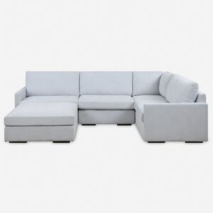 Refuge Light Cloud Blue Polyester Sofa, Armless