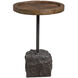 Horton 23 X 16 inch Natural Recycled Elm with Iron and Bluestone Block Accent Table