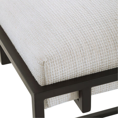 Paradox Matte Black with White Waffle Textured Polyester Bench