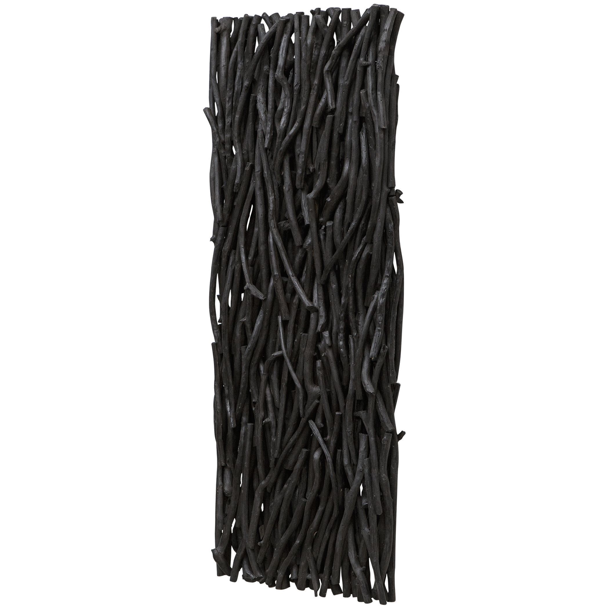 Gathered Teak Black Wood Wall Decor