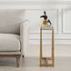 Midas 24 X 24 inch Antique Gold and Crystal Accent Table
