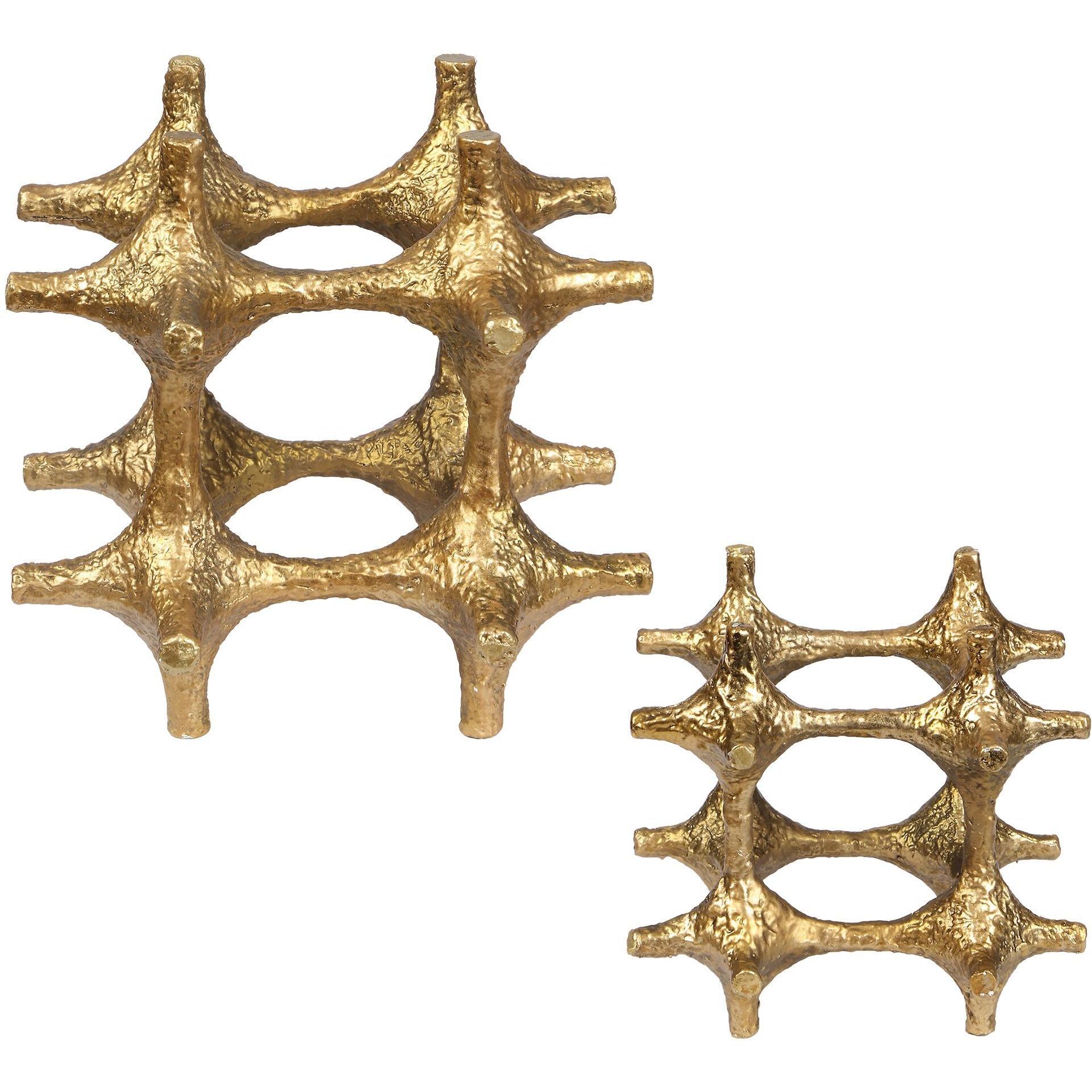 Gilded Connection 6.5 X 6.5 inch Sculptures, Set of 2
