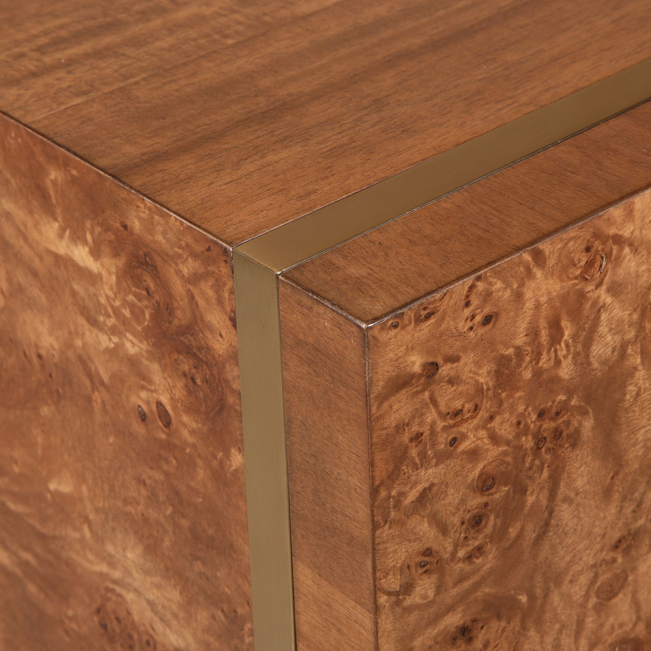 Seven Wonders 24 X 20 inch Maple Burl and Acacia and Alder Wood Side Table