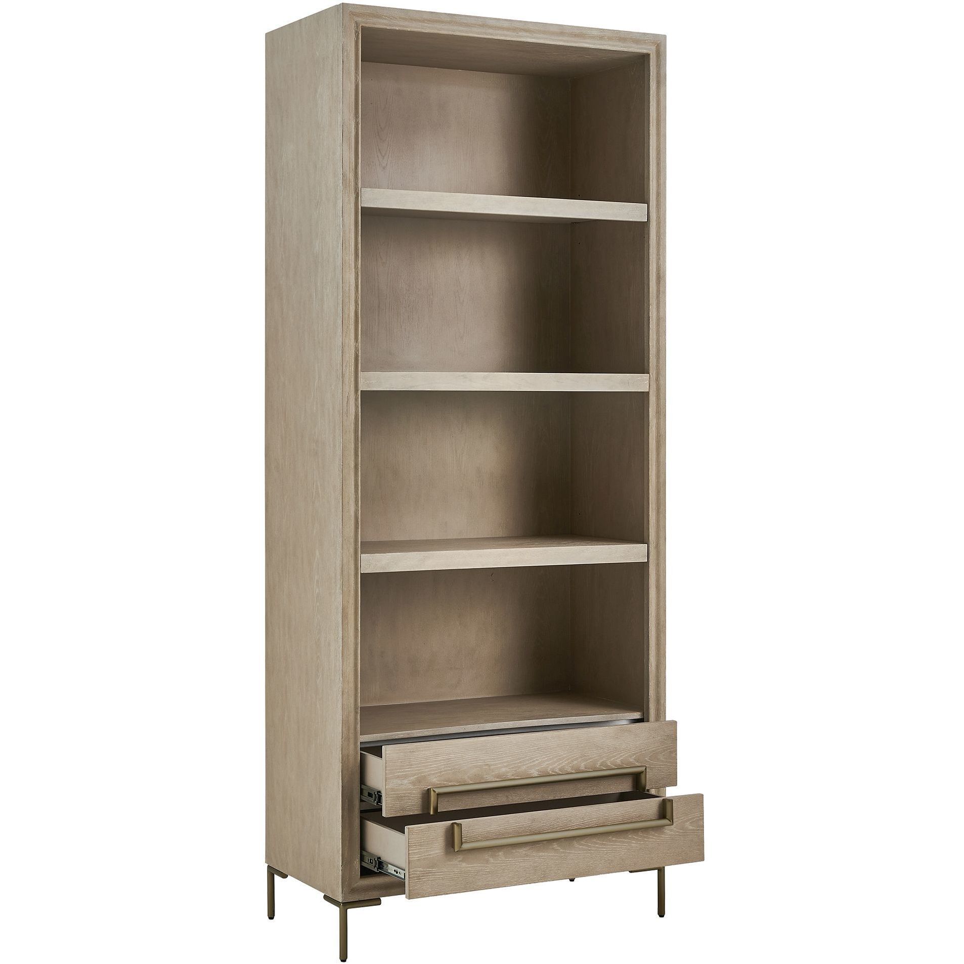 Alessia 88 X 36 inch Brushed Brass Etagere