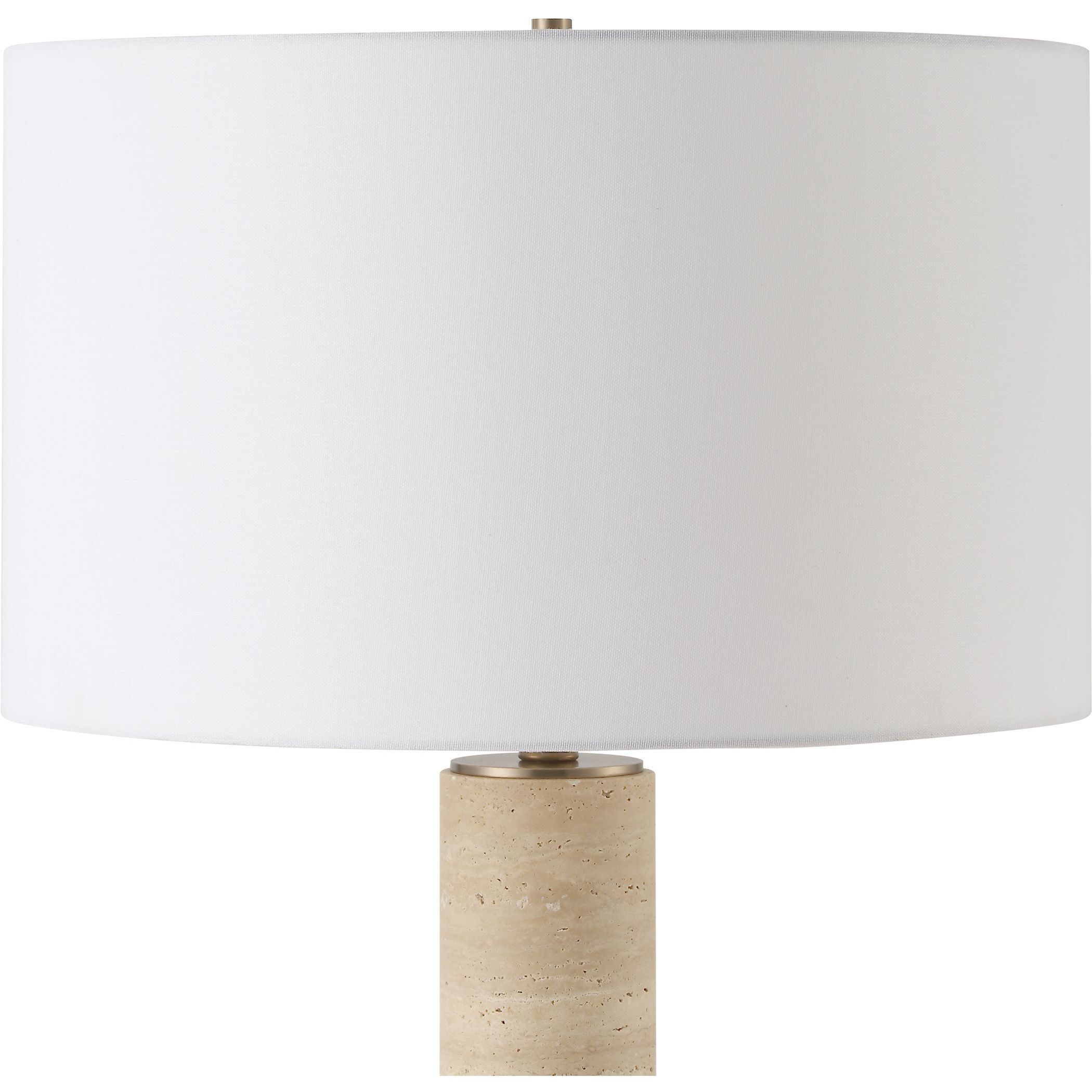 Knox 66 inch 150.00 watt Travertine and Antique Brass Floor Lamp Portable Light