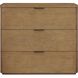 Duluth Oak Veneer and Dark Bronze 3 Drawer Chest