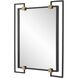 Ivey 42 X 32.5 inch Black and Antiqued Brushed Gold Mirror