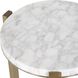 Pietra 23 X 10.63 inch Antique Brass and Carrara Marble Drink Table