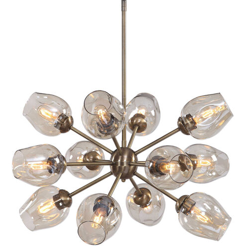 Chet 12 Light 33 inch Warm Antique Brass Chandelier Ceiling Light