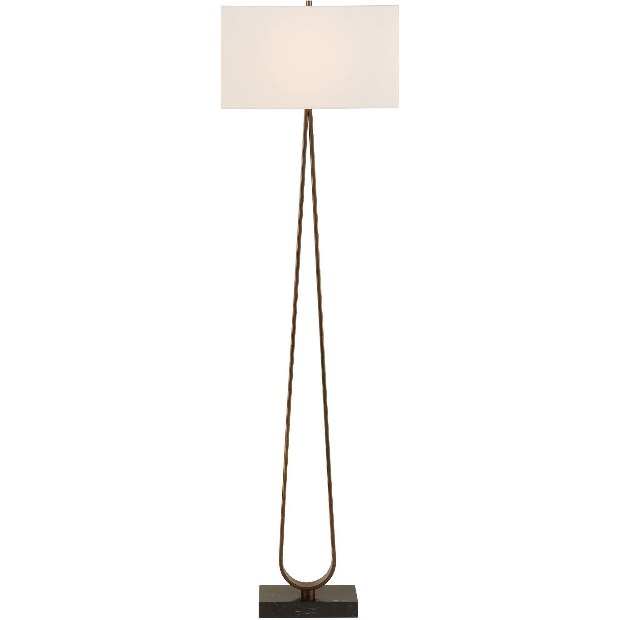 Galloway 64.75 inch 150.00 watt Dark Bronze and Black Marble Floor Lamp Portable Light
