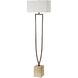 Fork In The Road 64 inch 150.00 watt Warm Dark Bronze and Beige Travertine Floor Lamp Portable Light