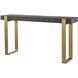 Kea 60 inch Dark Walnut Stain and Brushed Brass Console Table