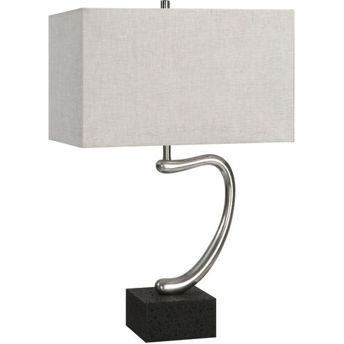Ezden 26 inch 150.00 watt Tarnished Silver and Black Marble Table Lamp Portable Light