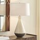 Banham 31 inch 150 watt Glossy Beige Glaze and Antique Brass Table Lamp Portable Light