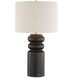 Macon 29.5 inch 150 watt Matte Black Glaze and Antique Brass Table Lamp Portable Light