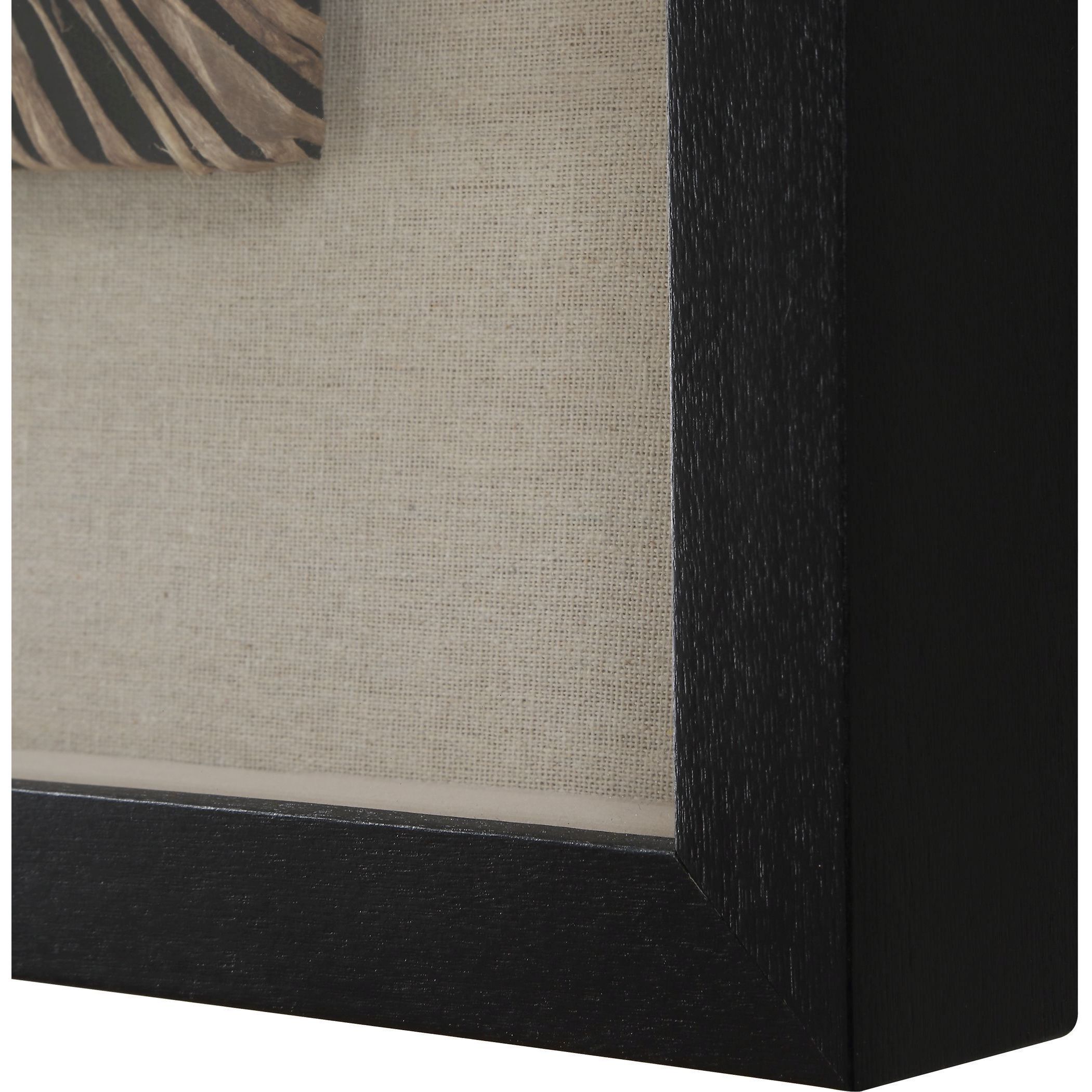 Intertwine Natural Earth Tones and Beige with Satin Black Shadow Boxes, Set of 2