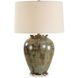 Olisa 25 inch 150 watt Green/Blue-Green/Earthy Browns/Antique Brass Table Lamp Portable Light