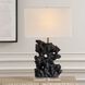 Basalt 27.25 inch 150.00 watt Black Stone with Antique Brass and Crystal Table Lamp Portable Light