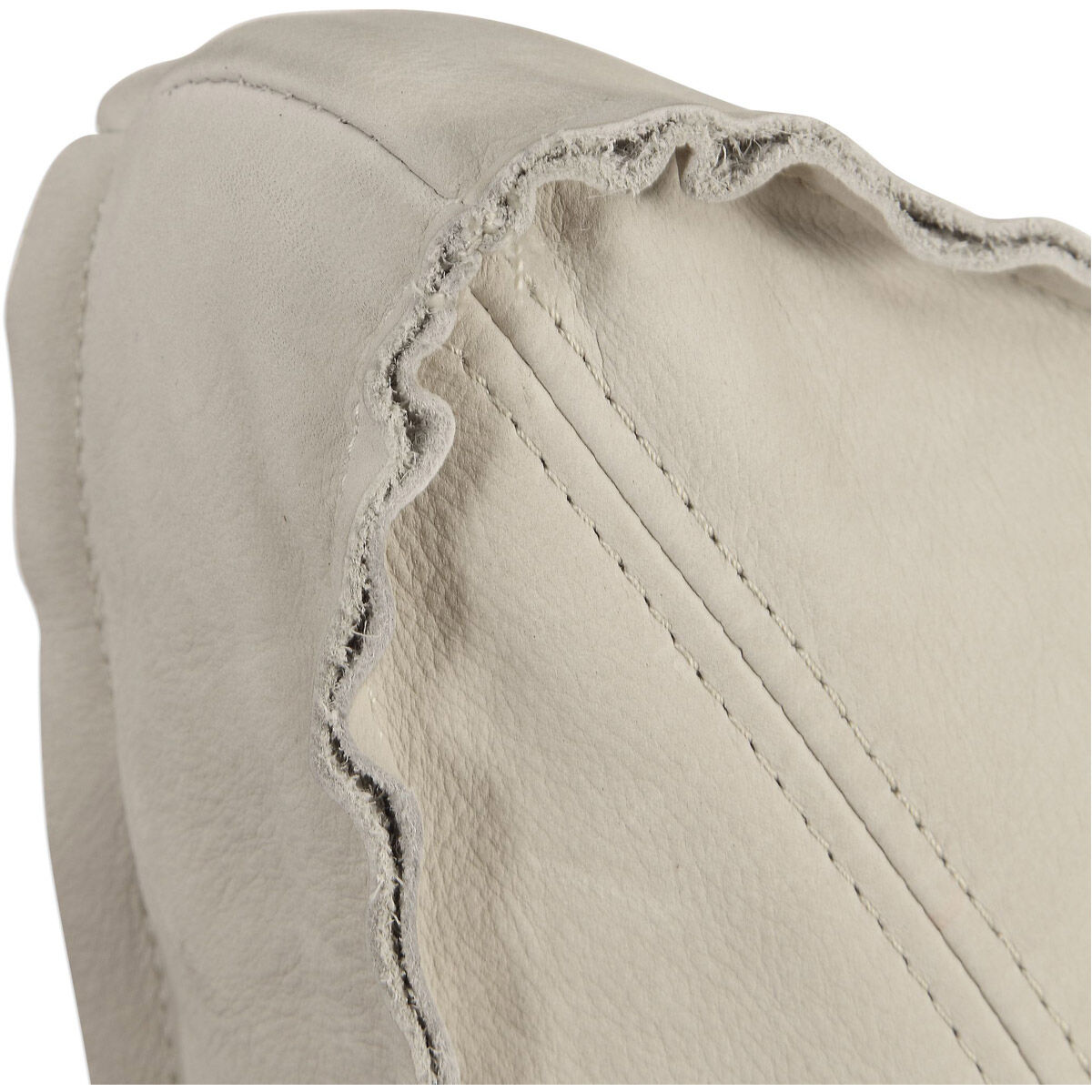 Delroy Distressed Hand-Sanded Stone Ivory Nubuck Leather Armless Chairs, Set of 2