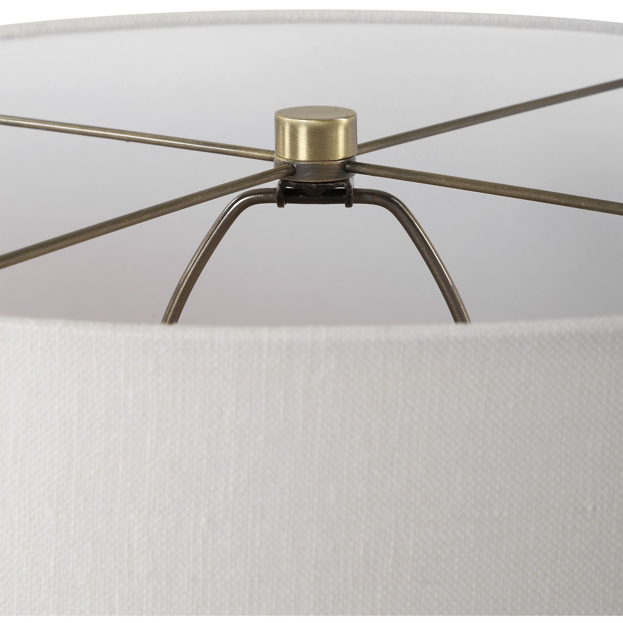 Crimp 26.5 inch 150.00 watt Ivory Glaze with Gold Leaf and Brass Table Lamp Portable Light