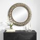 Copper Terrazzo 35 X 35 inch Concrete with Antiqued Copper and Burnished Gold Mirror