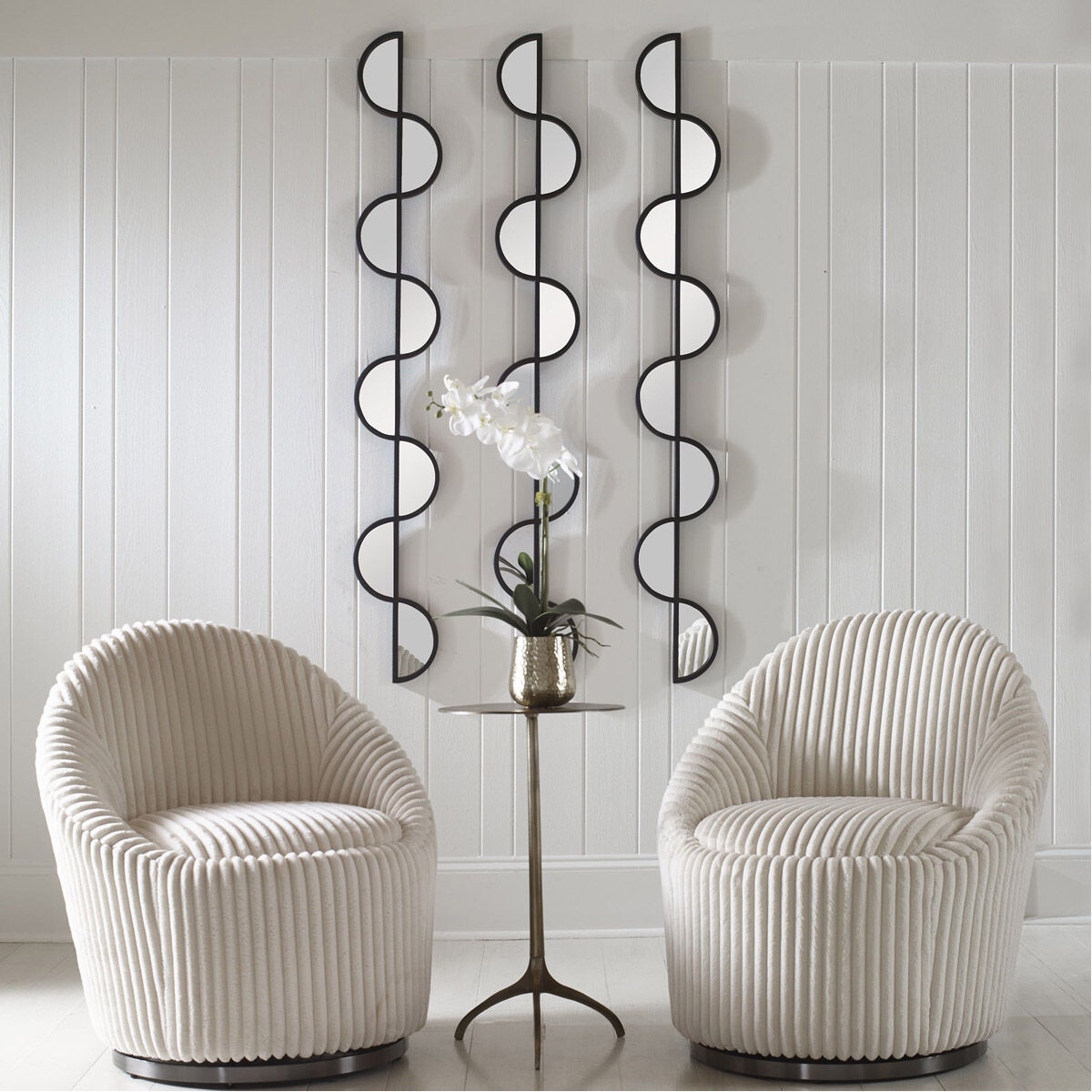 Wisp Matte Black Wall Decor, Set of 3