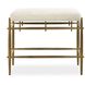 Karleen Antique Brass and Ivory Chenille Bench