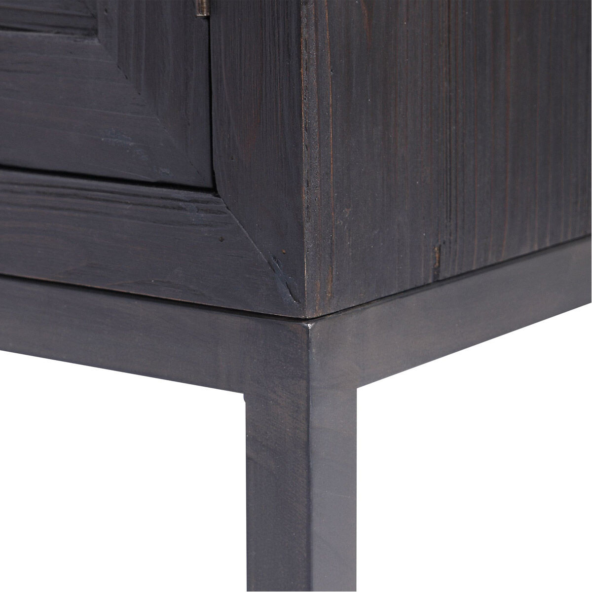 Aiken Dark Ebony and Brushed Brass 2 Door Cabinet
