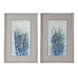 Indigo Florals Distressed Silver Floral Wall Art 
