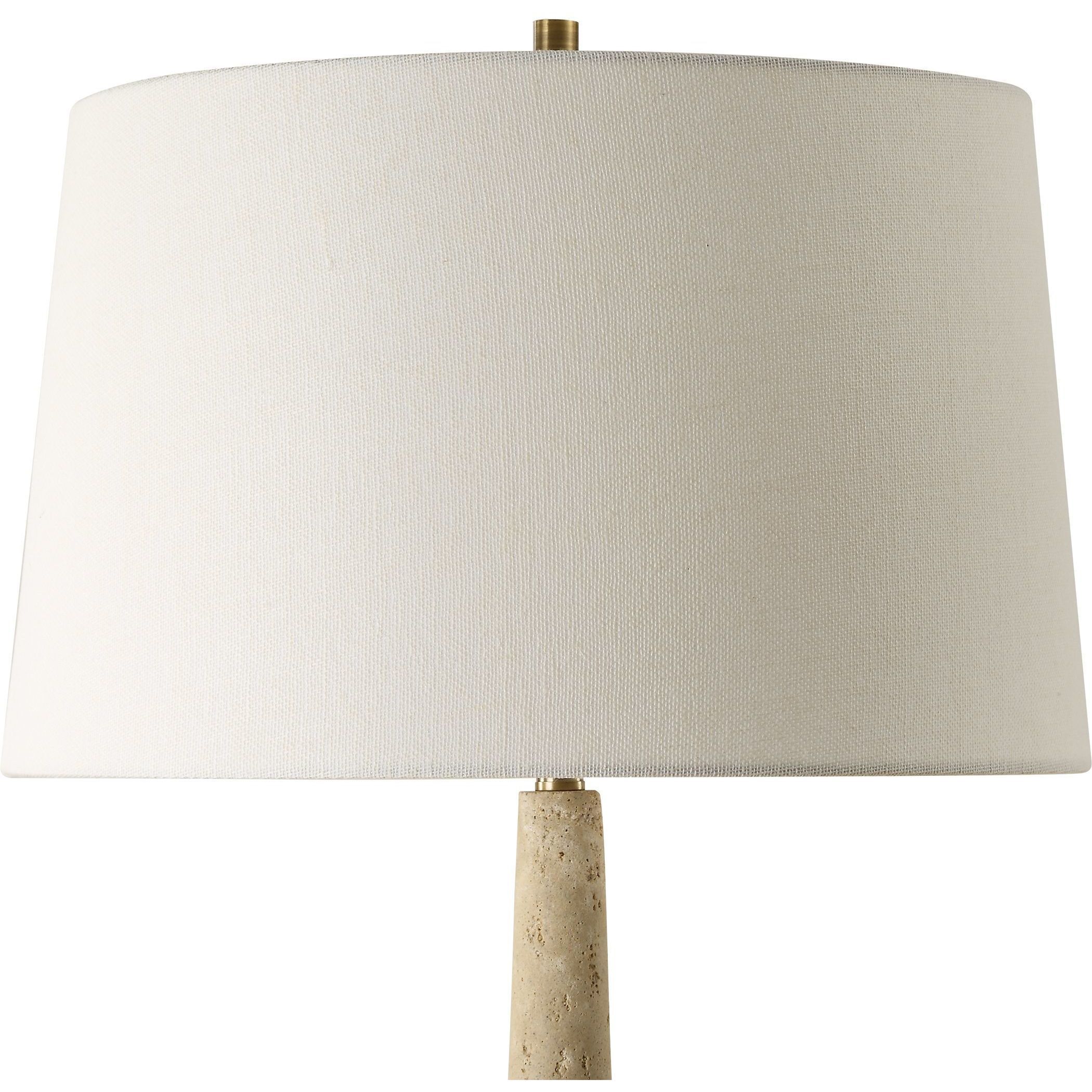 Juliet 35.75 inch 150.00 watt Faux Travertine and Antique Brass Table Lamp Portable Light